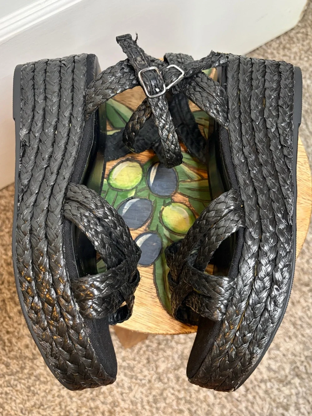 Woven Black Platform Sandals - Women’s 7.5